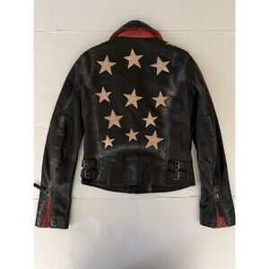 Mauritius Lamb Leather Christy Bomber Jacket Women S Black Star Moto Biker